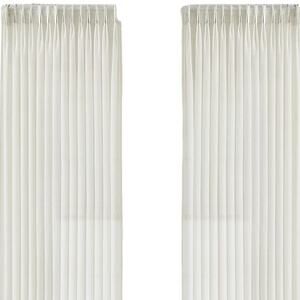 Off White/Cream Pinch Pleated Sheer 2 Panels 40"Wx90"L, Linen Cotton Blend